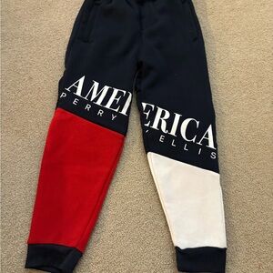Perry Ellis Red and White Colorblock Joggers